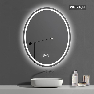 Design moderne Vanité Ovale Grand Ronde salle de bain rétroéclairée Smart Led Light Up Miroir de salle de bain Pour salle de bain