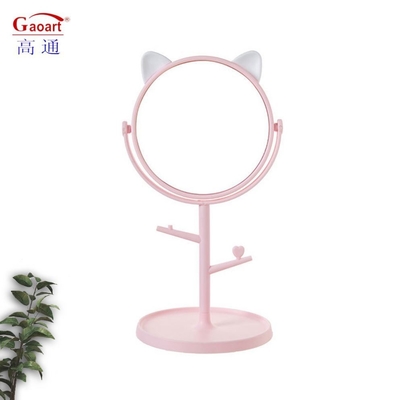 Petit cercle en plastique et miroir en verre pour le maquillage réglable de mode de tous les jours