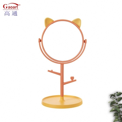 Petit cercle en plastique et miroir en verre pour le maquillage réglable de mode de tous les jours