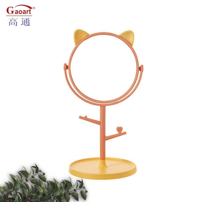 Petit cercle en plastique et miroir en verre pour le maquillage réglable de mode de tous les jours