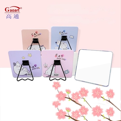 Voyage debout Cute Stand Top Make Up Table cosmétique avec miroir en métal et en verre