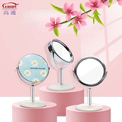 Petite table de bureau de voyage cosmétique maquillage haut miroir debout avec emballage sur mesure