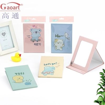 Logo supplémentaire Voyage de vanité Cosmétique en forme de cœur Maquillage miroir avec papier revêtu