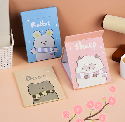 Maquillage pliable en forme de cœur Maquillage cosmétique petit avec logo supplémentaire Oui miroir