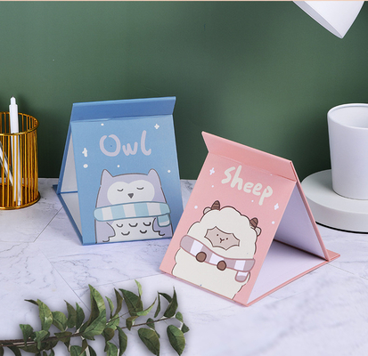 Maquillage pliable en forme de cœur Maquillage cosmétique petit avec logo supplémentaire Oui miroir