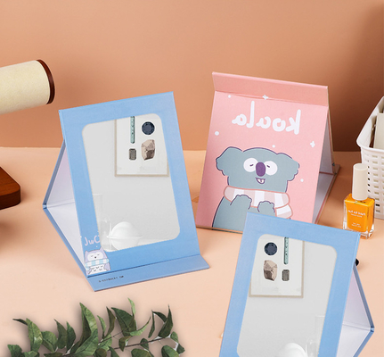 Maquillage pliable en forme de cœur Maquillage cosmétique petit avec logo supplémentaire Oui miroir