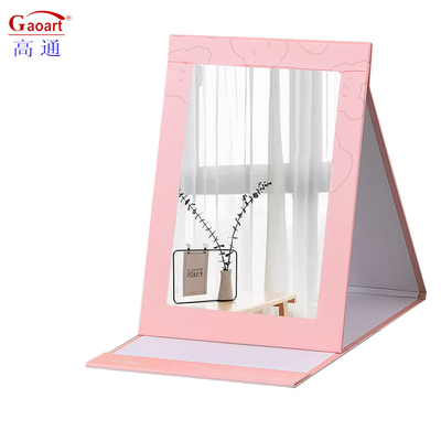 Maquillage en forme de cœur pliable Voyage vanité miroir sac en papier Emballage pour les cosmétiques faciles