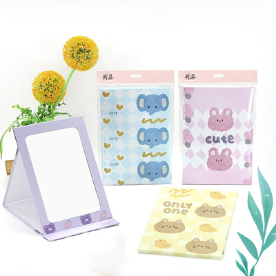 Maquillage en forme de cœur pliable Voyage vanité miroir sac en papier Emballage pour les cosmétiques faciles