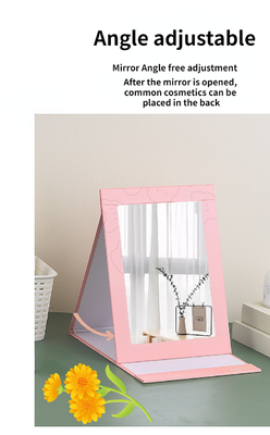 Maquillage en forme de cœur pliable Voyage vanité miroir sac en papier Emballage pour les cosmétiques faciles