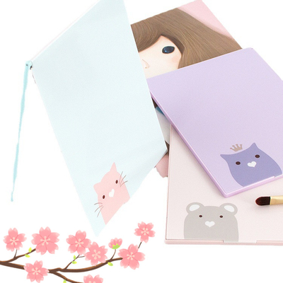 Vanité de maquillage pliable en forme de cœur avec miroir de logo personnalisable et compact