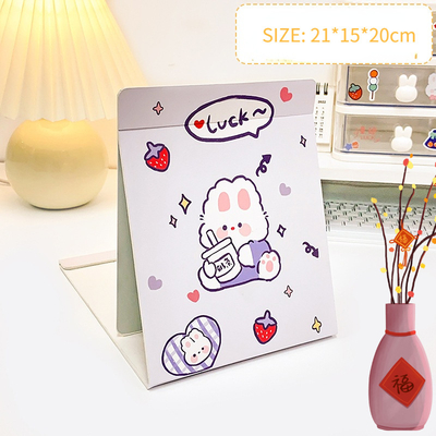 LOGO supplémentaire Oui Cute en forme de cœur miroir de maquillage pliable pour les voyages et les cosmétiques