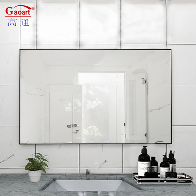Miroir en verre en alliage d'aluminium cadre pour le grand autocollant noir cadre métallique vanité salle de bain
