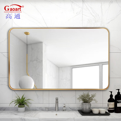 Ronde noire de fer d'or Art moderne accrocheur de salle de bains autocollant miroir pour la maison magasin de vin