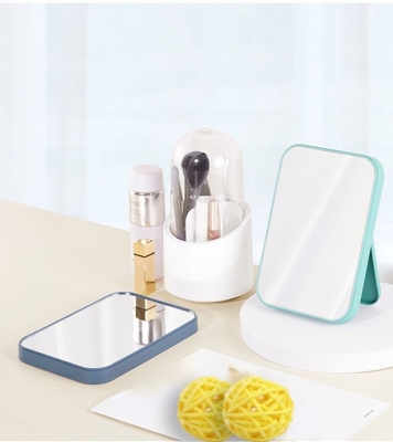Portable Mini Cercle Lady en cuir Petit Miroir Mural Accroché Avec Logo Petit Miroir Carré Conception de mode