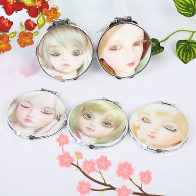 Compact cercle cosmétique petit miroir rond clair petit miroir avec miroir en verre plastique