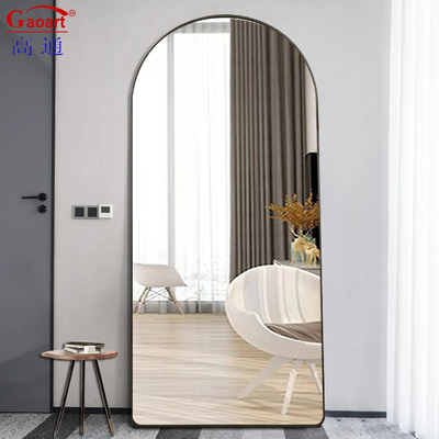 Full Rose Grand cadre en arche debout décoration de chambre en métal miroir style de design contemporain pour tous les jours