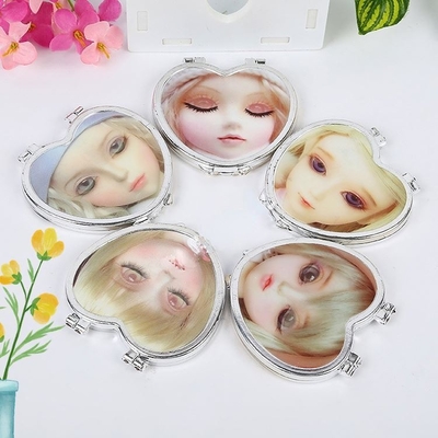 Compact cercle cosmétique petit miroir rond clair petit miroir avec miroir en verre plastique