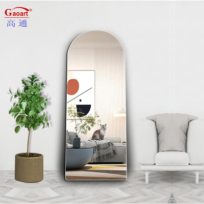 Conception contemporaine cadre en alliage d'aluminium murale debout miroir de salle de bain pour la décoration intérieure