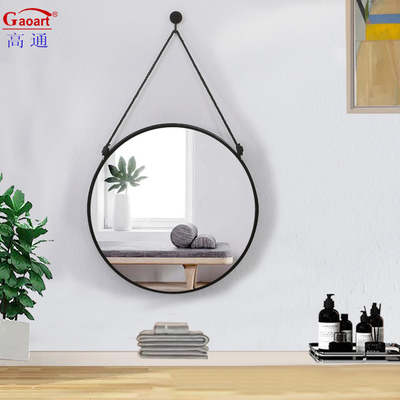 Décoration de maison ronde miroir à cadre en plastique pour salle de bain décoratif style ancien vintage
