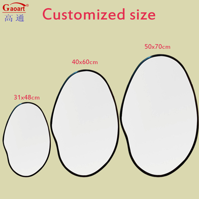 Nordic Silver Design Miroir en verre incassable en style ovale avec taille personnalisée