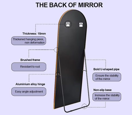 Un miroir élégant pour l'habillement ajoute du style et des fonctionnalités à votre espace