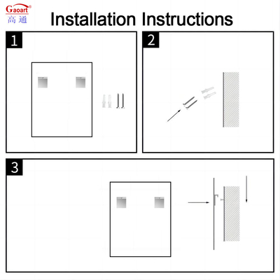 Miroir de salle de bain à LED monté sur le mur pour le maquillage avec luminosité réglable