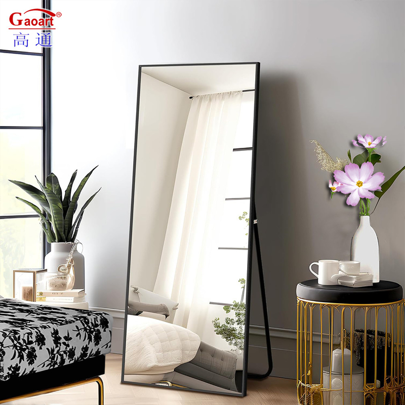 Meilleur miroir de sol à cadre en alliage d'aluminium moderne et élégant pour la décoration de chambre