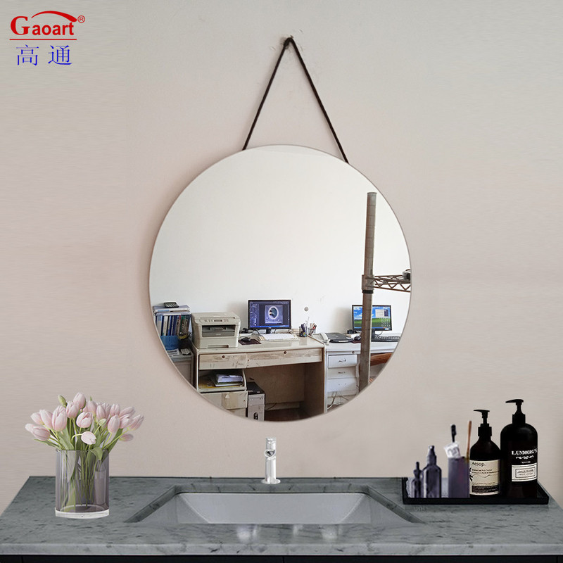 Rétroviseur de maquillage en verre rond pour salon à domicile