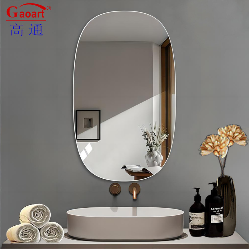 Miroir murale moderne élégant Design nordique ovale De luxe verre salle de sport décor de forme pour la salle de bain