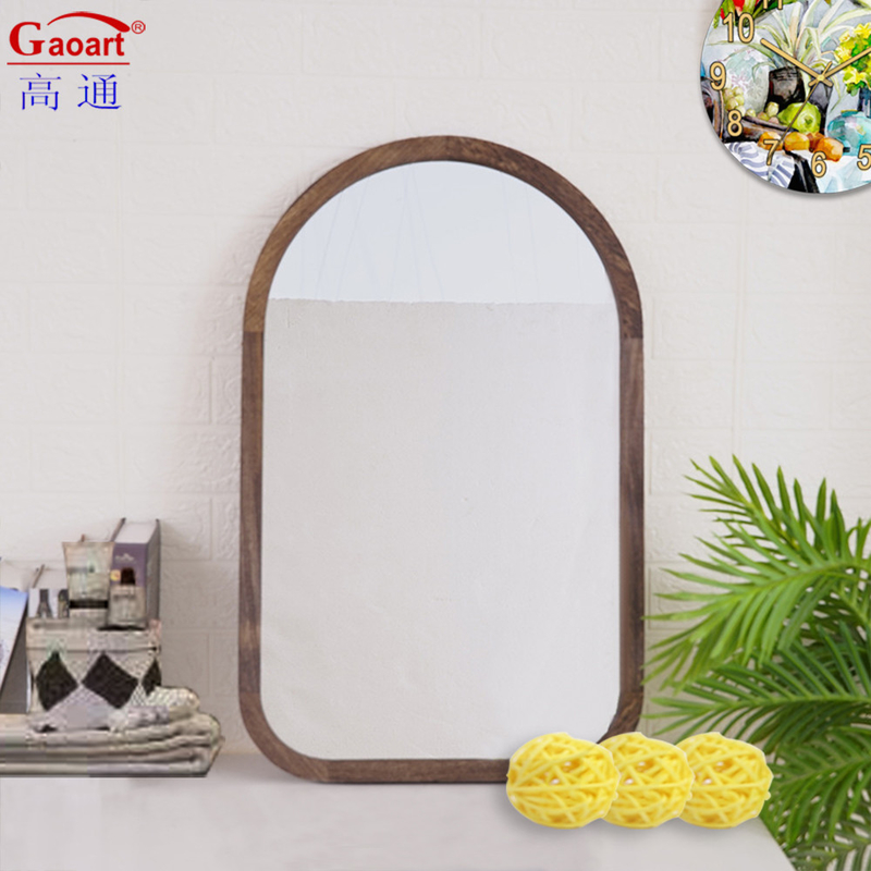 Autocollant antique en arche moderne avec miroir en bois pour la décoration de la salle de bain