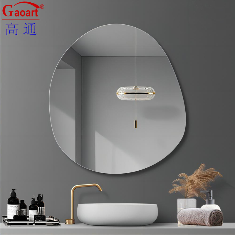 Taille personnalisée Miroir de verre moderne beauté de bain or maquillage maison magie autocollant complet