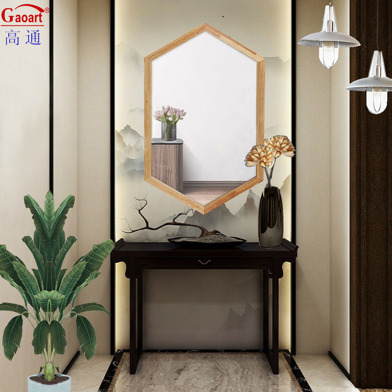 Style de design contemporain Encastré en bois Arche antique Décoration murale miroir pour salon