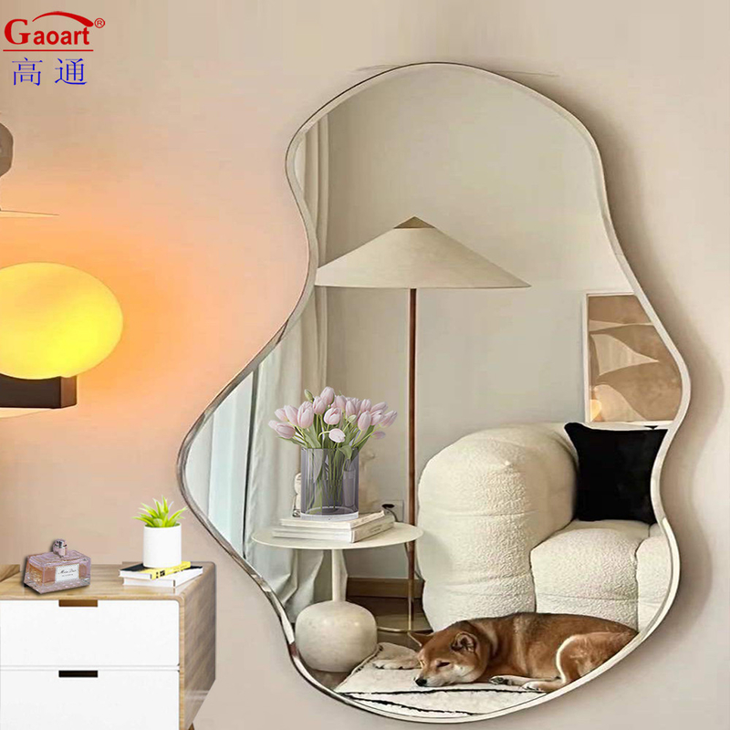 Design moderne Décoration de la maison Verre décoratif miroir en or pour salon salle de bain chambre à coucher