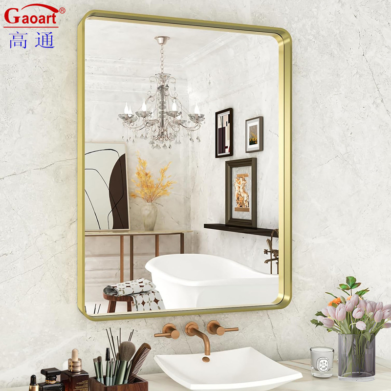 Décoration de salle de bains Stand mural Stick Plain Décoration de maison moderne de grande taille Miroir carré