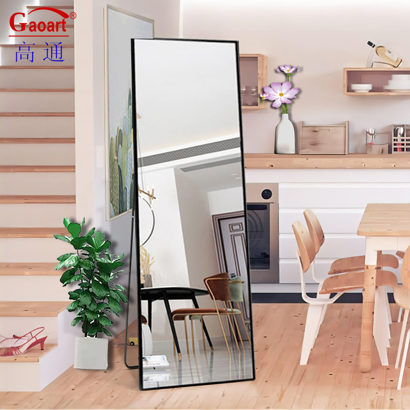 Taille personnalisée Grand arc debout vers le haut Or Led maison décoration avec miroir debout Pour le salon