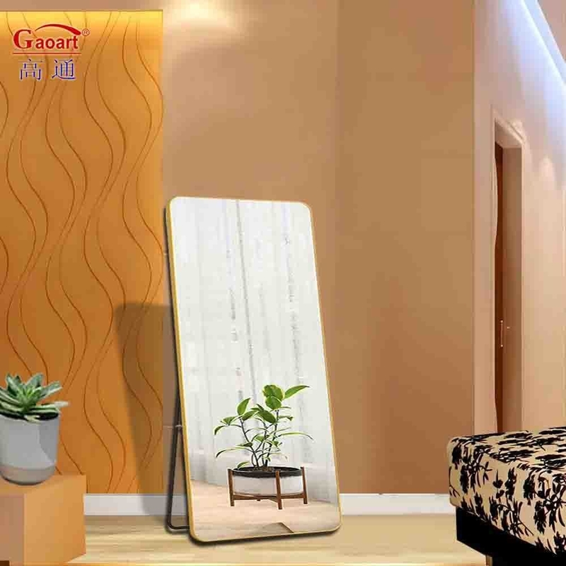 Grande salle de bains miroir supplémentaire plancher de la mode de la maison de mariage autocollant miroir en taille personnalisée