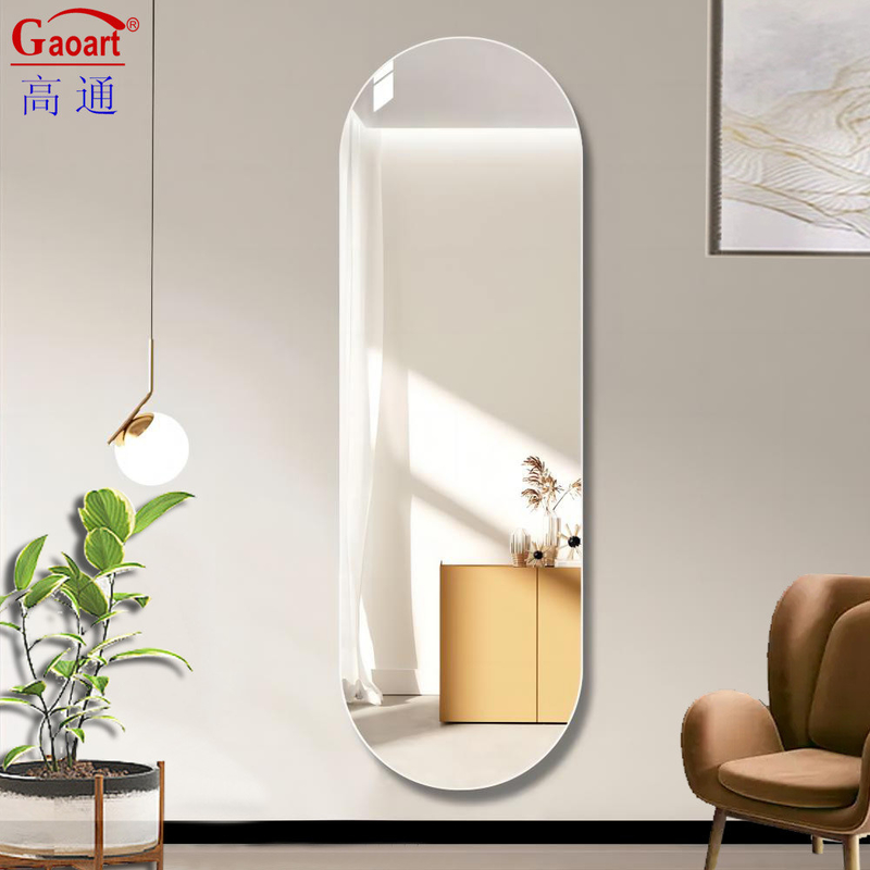 Taille personnalisée Largeur complète Verre à cloison maquillage Miroir de salle de bain avec conception LED