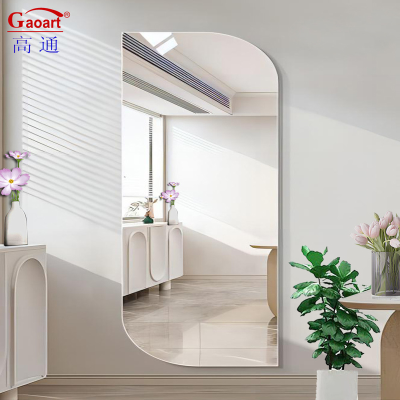 Accueil Vêtement en verre flottant de corps entier longueur LED Light Beveled Mural décoration suspendue miroir