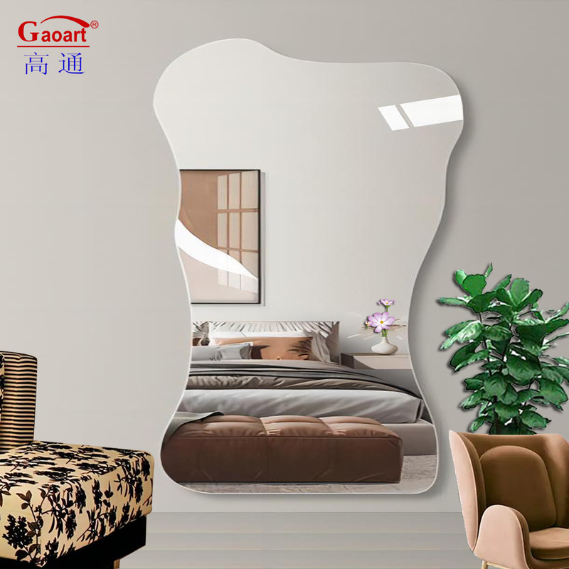 Longueur du plancher LED couloir à cloisons Maquillage de la maison salle de bain Métal décor miroir pour le corps entier
