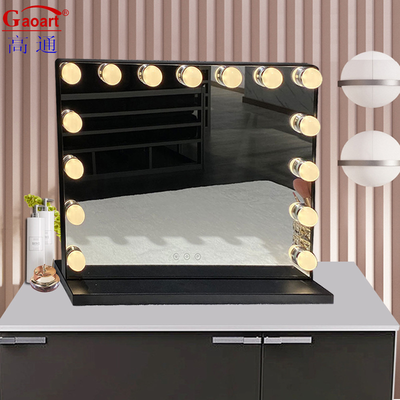 Maquillage à LED Vanity dans le décor de la maison Chrome avec lampe à incandescence miroir emballage en carton individuel