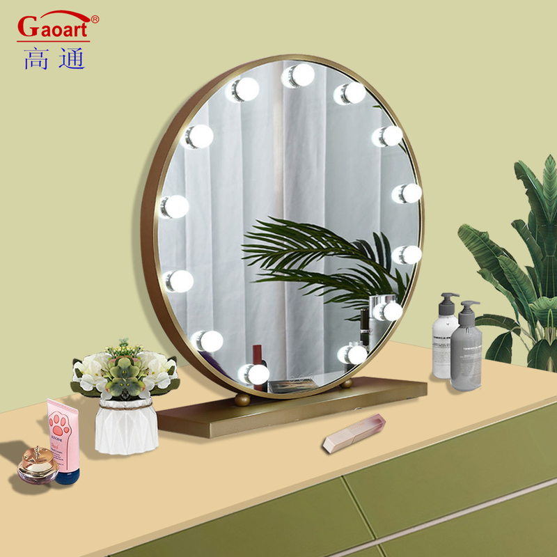 Décoration de la maison Vanité Hollywood Miroir avec lumières LED Conception ovale ronde personnalisée en chrome