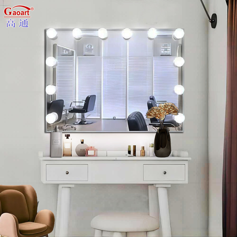 Miroir en verre Décoration de la maison Brille Spiegel Corps complet Pro Cosmétique Vanité Maquillage LED Hollywood lumières Miroir