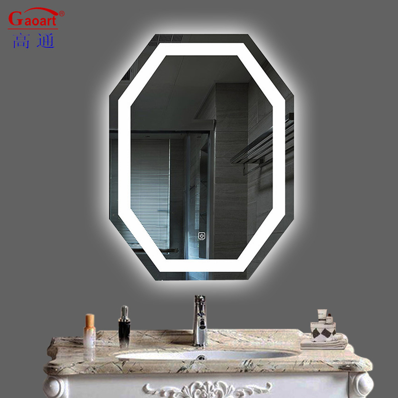 Grand miroir LED noir pour la décoration de la salle de bain de l' hôtel