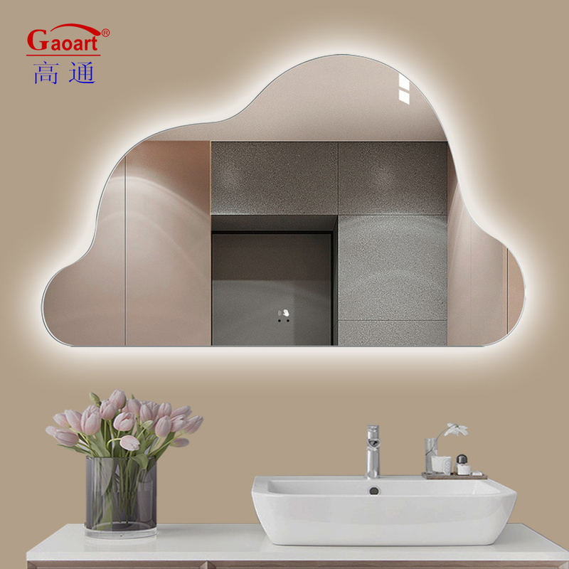 Décoration en verre de taille personnalisée pour la lumière de salle de bain moderne dans le salon miroir de salle de bain intelligent