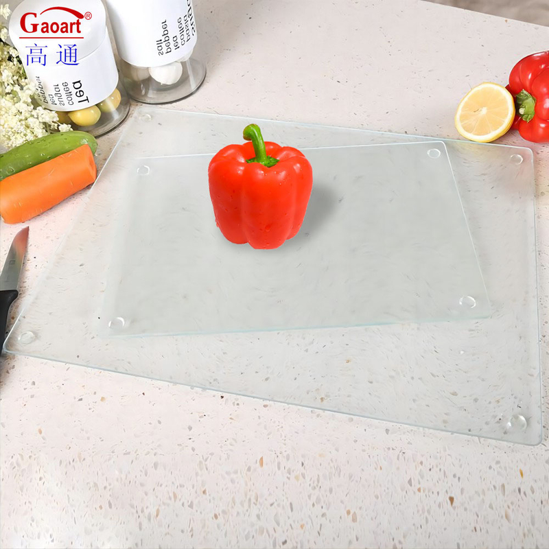 Bon marché Taille personnalisée de fromage Tablette de coupe de verre trempé avec un design indestructible