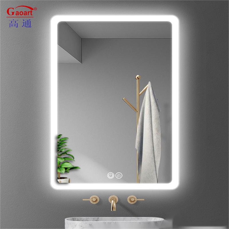 Grande salle de bains moderne Hello Kitty Douche sans brouillard Smart Autocollant mur avec miroir de lumière LED