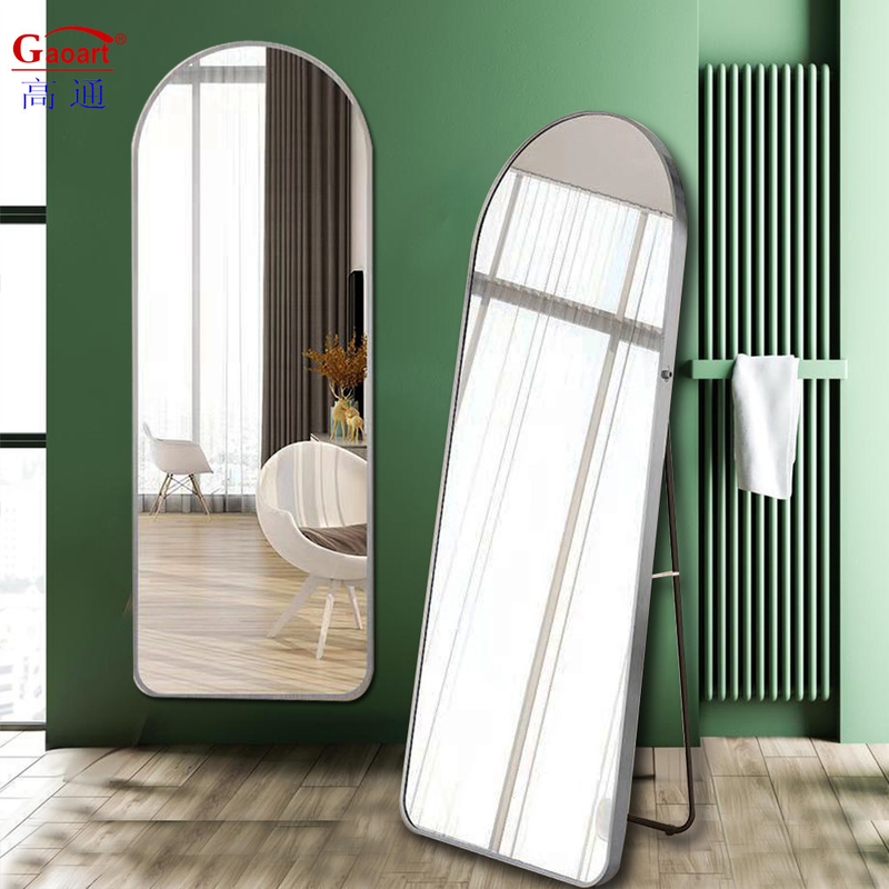 Cadre en alliage d'aluminium grand stand Barbier miroir de décoration de maison pour un style élégant moderne