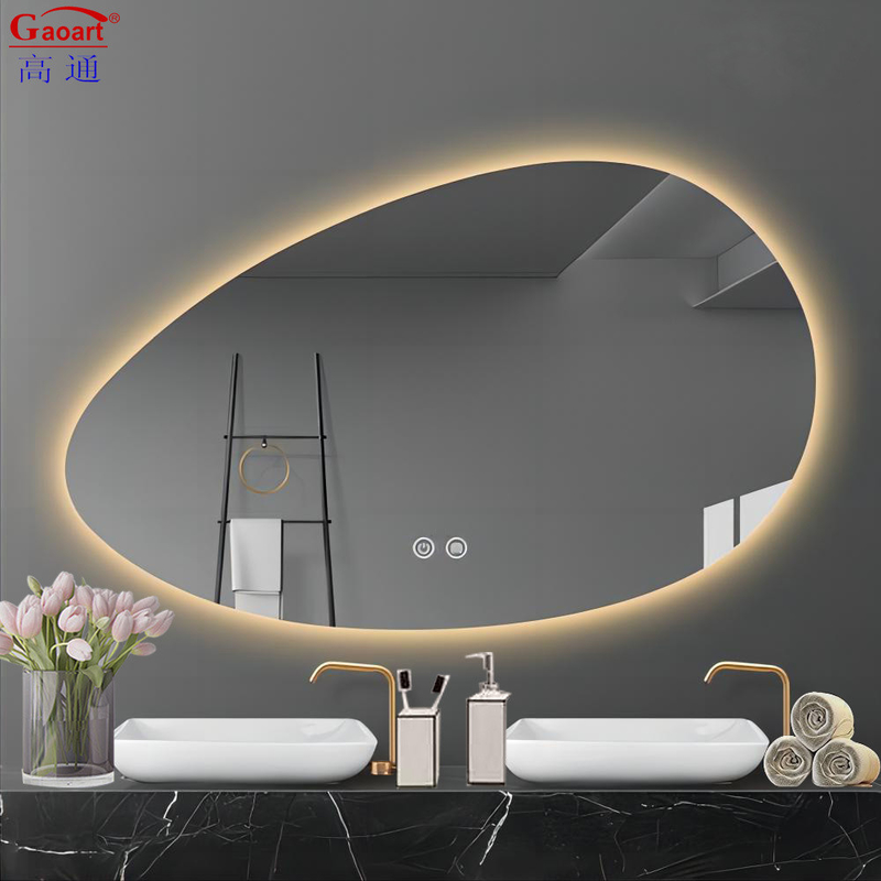 Miroir en verre authentique murale rétro-éclairée de toute la longueur suspendue avec lumière LED pour tous les jours