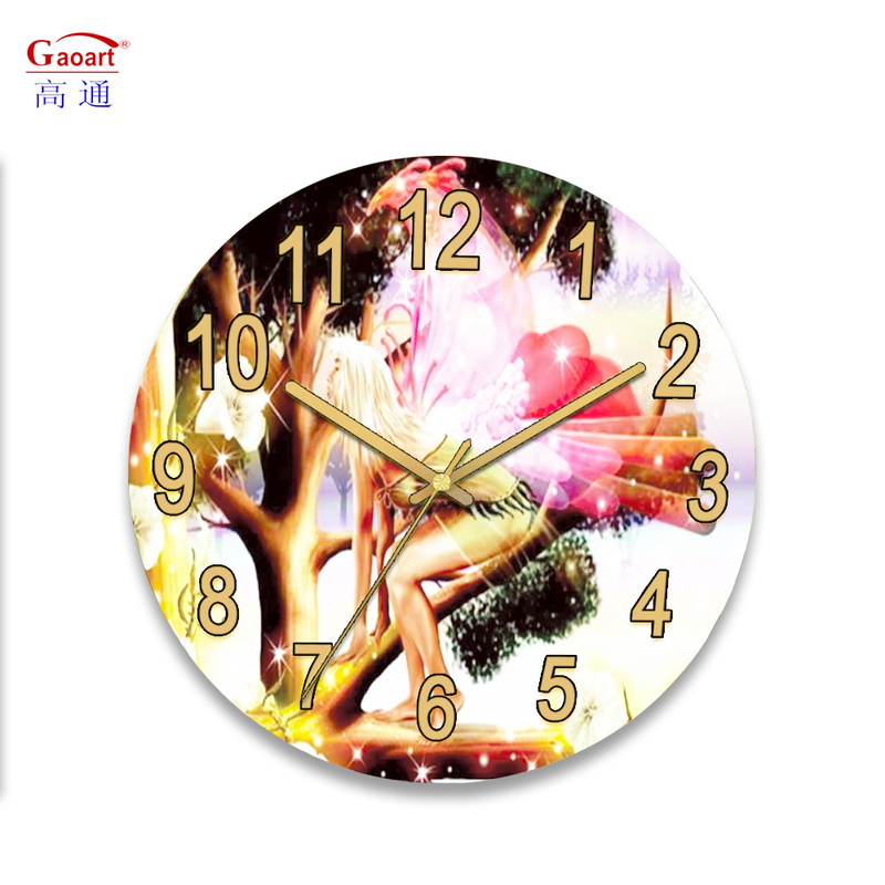 Séparé Manteau moderne Décoration de la maison Horloge murale de chambre à coucher pour la décoration en verre de sublimation