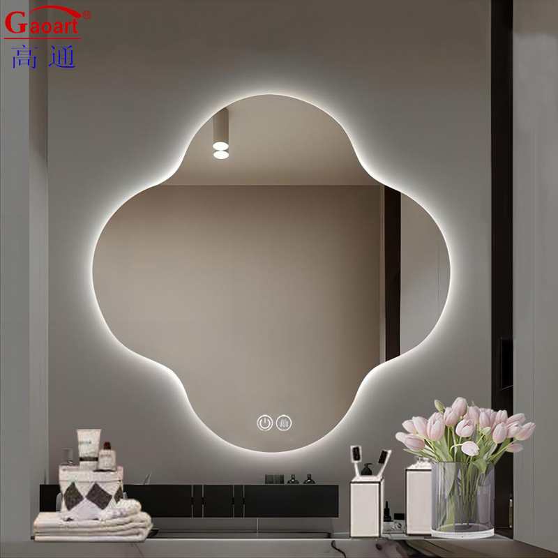 Maquillage intelligent personnalisé de longueur complète éclairé salle de bains murale suspendue avec miroir à LED ovale